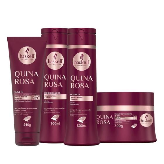 Imagem de Haskell Quina Rosa Shampoo, Condicionador Máscara + Leave In