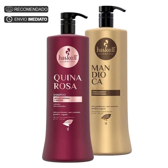 Imagem de Haskell Quina Rosa Shampoo + Shampoo Mandioca 1 Litro