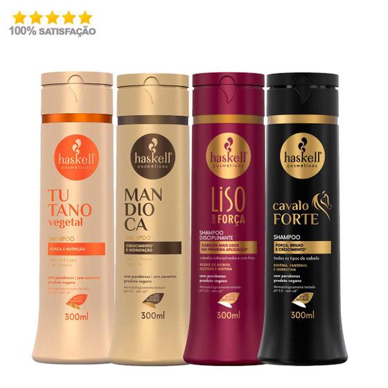 Imagem de Haskell Shampoo Liso Com Força Cavalo Tutano Mandioca 300ml