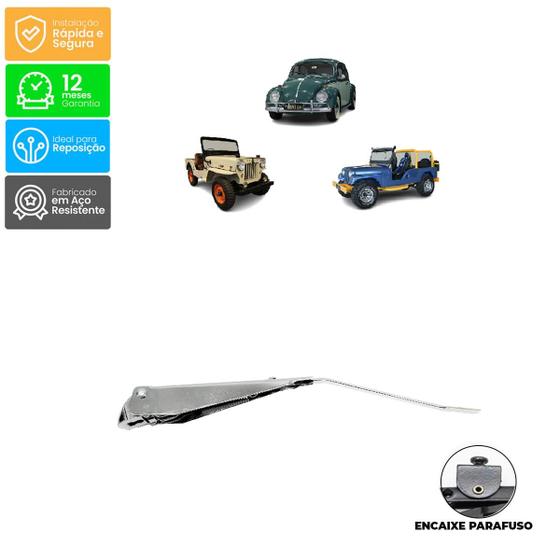 Imagem de Haste Braço Limpador Para-Brisa Vw: Fusca 59/66 CROMADO- Direito/Esquerdo - Granero