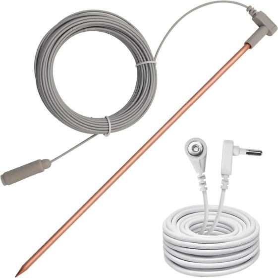 Imagem de Haste De Aterramento De Cobre Com Fio De 12M E Kit De Aterramento Externo Universal De Almofada