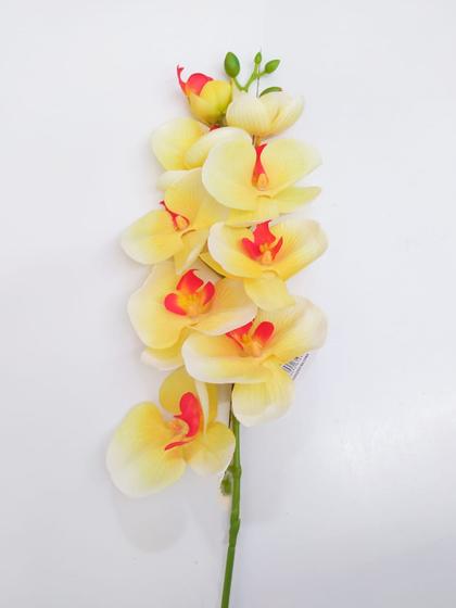 Imagem de Haste de Orquídea Artificial Amarelo 87 cm