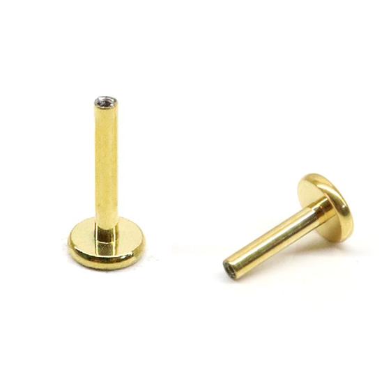 Imagem de Haste de Piercing em Titânio Dourado PVD 1.2mm Rosca Interna - 1 Unidade