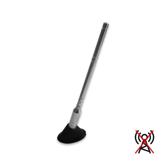Imagem de Haste em Alumínio Prata com Base Decorativa Para Teto de Carro Veículo Universal 195mm Traseira