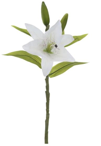 Imagem de HASTE FLOR LIRIO REAL TOQUE X4 BRANCO 37cm