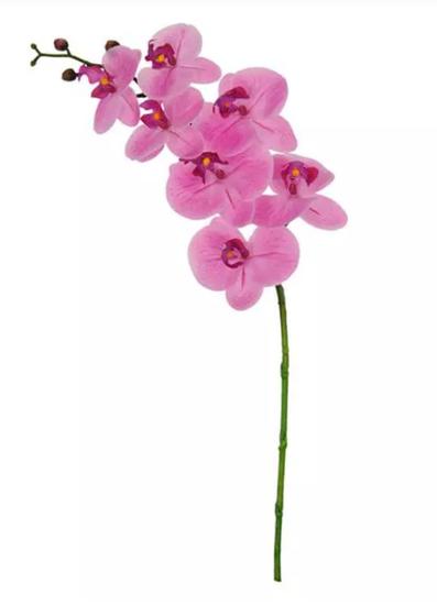 Imagem de HASTE FLOR ORQUIDEA PHALAENOPSIS REAL TOQUE C/COAT X7 ROSA 63cm