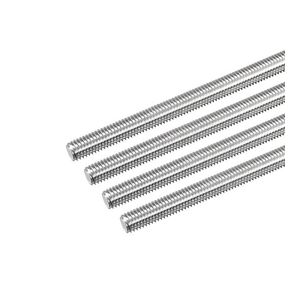 Imagem de Haste rosqueada MECCANIXITY M8 x 450 mm, aço inoxidável 304, pacote com 4