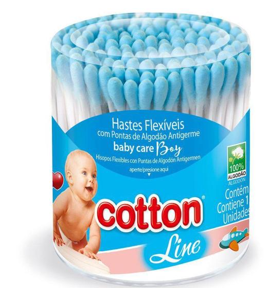 Hastes flexíveis cotton line pote flip boy 150 unidades - higgie top Menor preço em Hastes flexíveis cotton line pote flip boy 150 unidades - higgie top