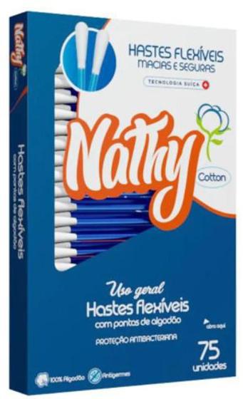 Imagem de Hastes Flexíveis Higiene Bebê Adulto Nathy Kit Com 225 Unid