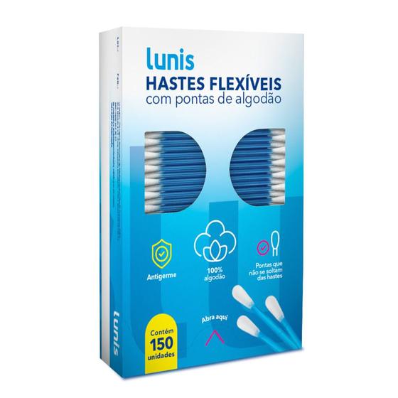 Imagem de Hastes Flexiveis Lunis Com 150 Unidades