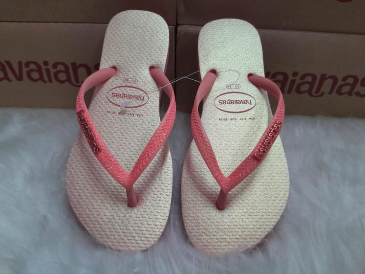 Imagem de Havaiana Slim Glitter iride coleção Nova 