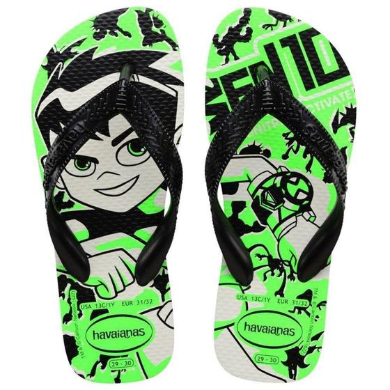 Imagem de Havaianas Kids Ben 10 Branco/Preto