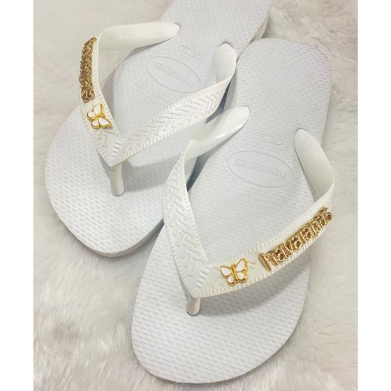 Imagem de Havaianas Top com Pingentes borboleta/dourada 33/34 ao 47/48 Original 