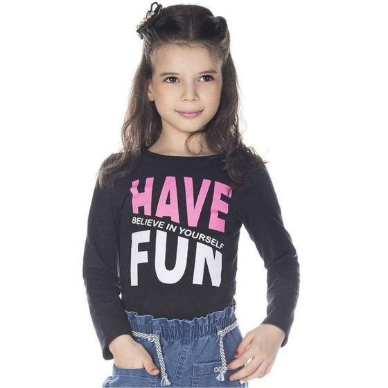 Imagem de Have Fun Blusa Infantil Feminino Manga Longa Malha 23984   ROSA