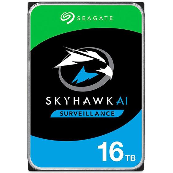 Imagem de HD 16TB SATA 3 - 7200RPM - 256MB Cache - Seagate Skyhawk AI Surveillance - ST16000VE002