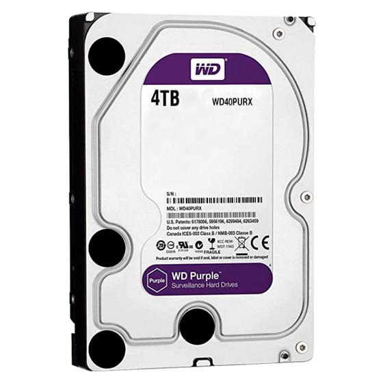 Imagem de HD 4TB Western Digital Purple Surveillance, SATA III 6Gb/s, IntelliPower, Cache 64MB - WD40PURX