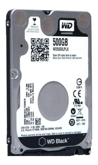 Imagem de Hd 500gb Sata 3 Wd Black Notebook 7mm