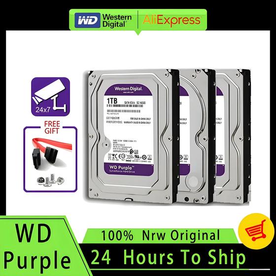 Imagem de HD de Vigilância WD Purple 4TB - 3,5" SATA III 6Gb/s para DVR/NVR