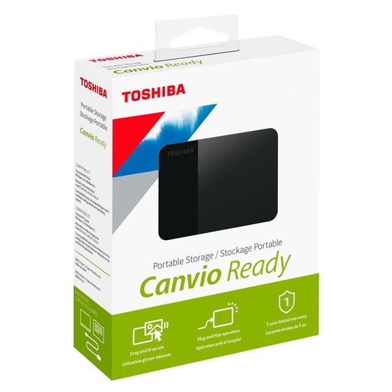 Imagem de HD Externo Toshiba 4TB Canvio Ready, USB 3.0, Preto - HDTP340XK3CA
