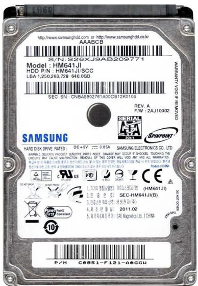 Imagem de Hd Interno Sata Samsung 640gb 5.4k 2.5 hm641ji