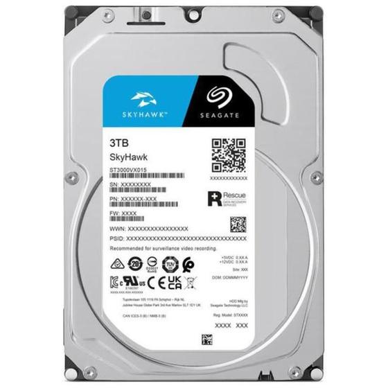 Imagem de HD Interno Seagate 3.5 Skyhawk 3TB SATA 3 6.0GB/s - ST3000VX015