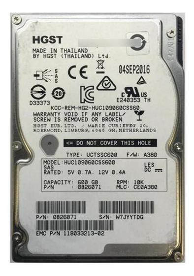 Imagem de Hd Sas 2.5 Hgst Ultrastar C10K900 Huc109060Css600 600Gb 10K