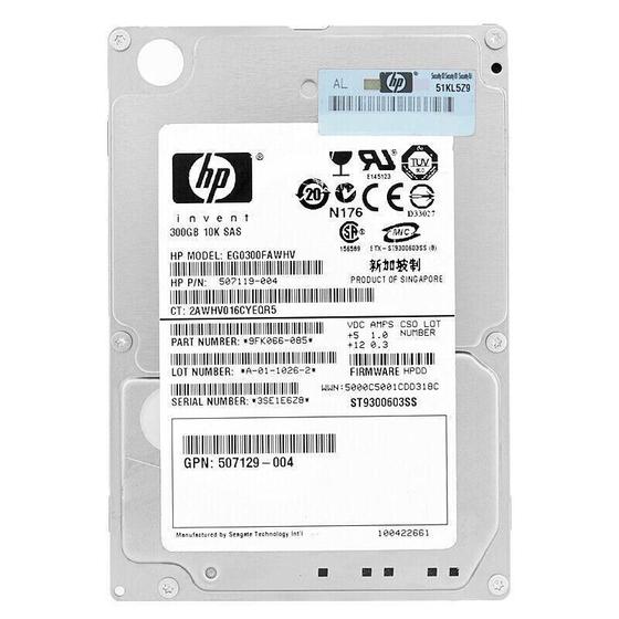 Imagem de Hd Sas Hp 300Gb 10K 2.5 Eg0300Fawhv 6Gbp/S 507119-004