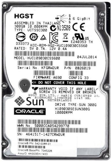 Imagem de Hd Sas Sun Oracle 300gb 10k 2.5 64mb Cache 542-0388-01