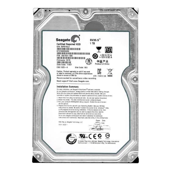 Imagem de Hd Sata Seagate 1tb 7.2k 3.5 St31000526sv Sv35.5