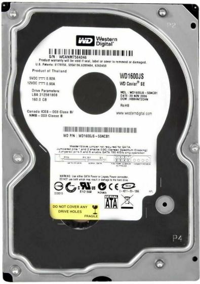 Imagem de Hd Sata Western Digital Caviar Wd1600Js 160Gb