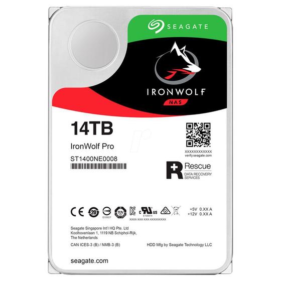 Imagem de HD Seagate IronWolf NAS, 14TB, 3.5, SATA - ST14000NE0008