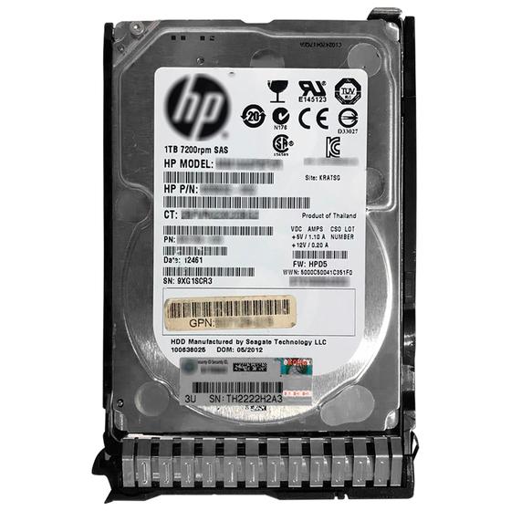 Imagem de HD Servidor SAS Disco Rígido HP 1TB 2.5 7.2K 6GB/s Com Gaveta Nota Fiscal NFe