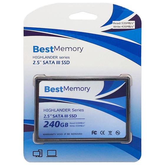 Imagem de Hd Ssd Best Memory Highlander 240Gb, Sata Iii, 2.5, Leitura