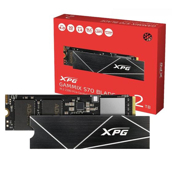 HD SSD M.2 XPG Adata Gammix S70 Blade 2Tb PCI-e 4.0x4 - AGAMMIXS70B-2T-CS Menor preço em HD SSD M.2 XPG Adata Gammix S70 Blade 2Tb PCI-e 4.0x4 - AGAMMIXS70B-2T-CS