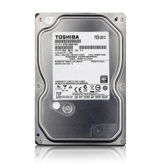 Imagem de HD Toshiba, 1TB, Sata 3, 5700rpm 3,5" - DT01ABA100V