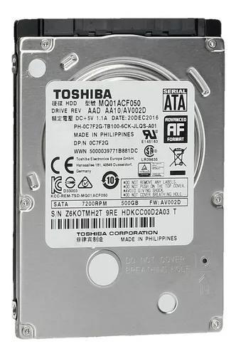 Imagem de Hd Toshiba 500GB MQ01 notebook