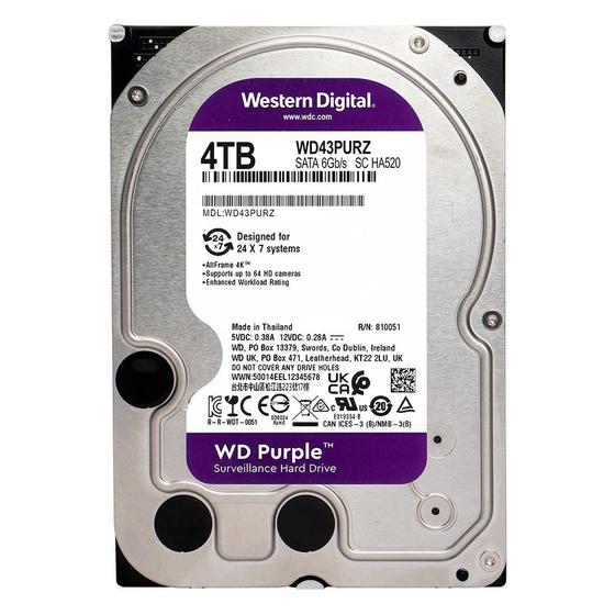 Imagem de HD WD 4TB Purple, 3.5', SATA - WD43PURZ