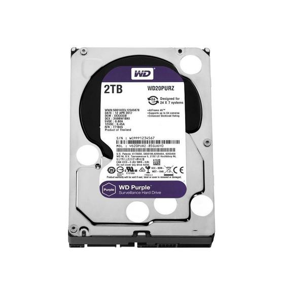 Imagem de HD WD Purple Surveillance, 2TB, 3.5, SATA - WD20PURZ