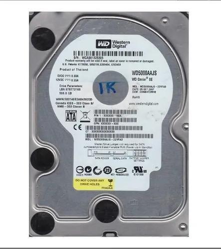 Imagem de HD WD Westeren Digital 500GB SATA 3.5 WD5000AAJS