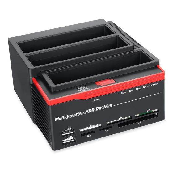 Imagem de HDD Docking Station Offline Clone HUB Leitor suporta disco rígido IDE de 2,5 e 3,5 polegadas