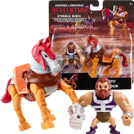 Imagem de He-man Mini Bonecos Fisto e Cavalo Stridor - Mestres do Universo - Mattel GYY31