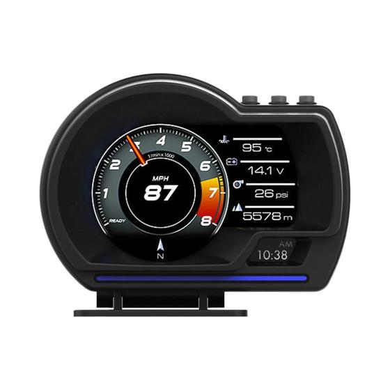 Imagem de Head Up Display (HUD) para Carro e Caminhão - Velocímetro OBD2 com GPS, Turbo, RPM e Alarme