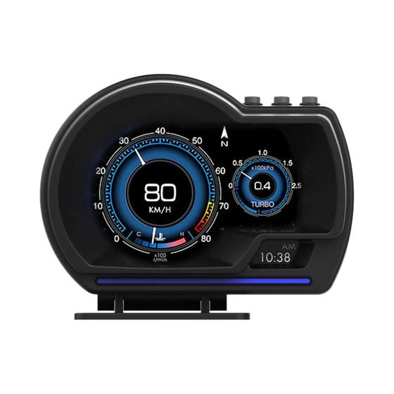 Imagem de Head Up Display (HUD) para Carro e Caminhão - Velocímetro OBD2 com GPS, Turbo, RPM e Alarme