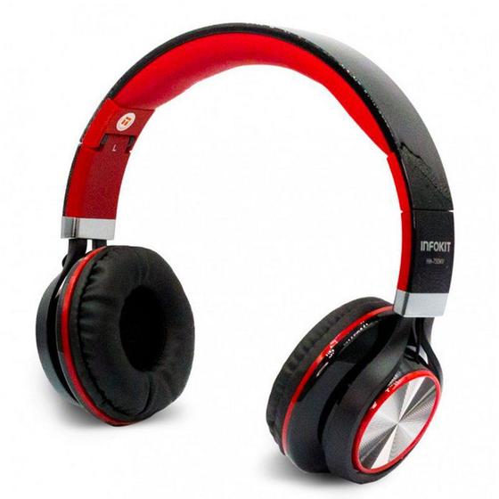 Imagem de Headfone com Microfone para PC e Smartphone Preto e Vermelho