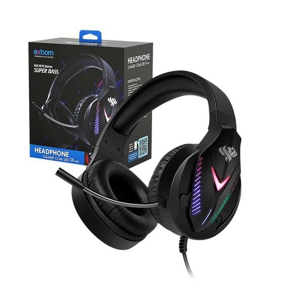 Imagem de Headfone headset fone gamer p2 led 7 cores mic hf-g500 preto