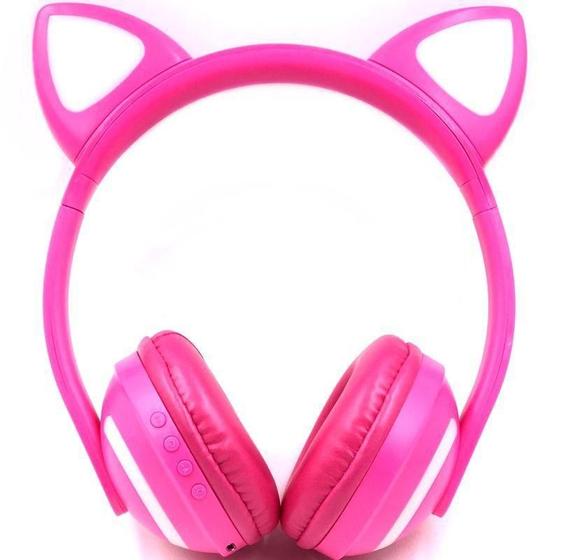 Imagem de Headphone Com Bluetooth Gatinho Com Led Lindo Orelhas Gato