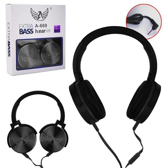 Imagem de Headphone EXTRA BASS Preto A-669 Ltomex - Generico