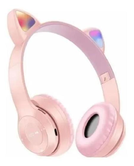 Imagem de Headphone Gatinho Orelha De Gato Com Led Fone De Ouvido Rosa