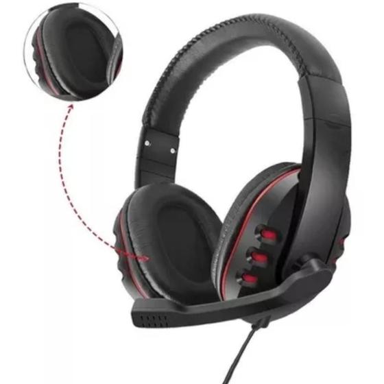 Imagem de Headphone Headset Fone De Ouvido Gamer Profissional Com Fio Jogos Computador Microfone