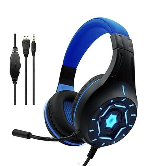 Imagem de Headphone Headset Gamer com LED Azul compatível com PS4 XB0x one Notebook Smart para jogos KOMC G315
